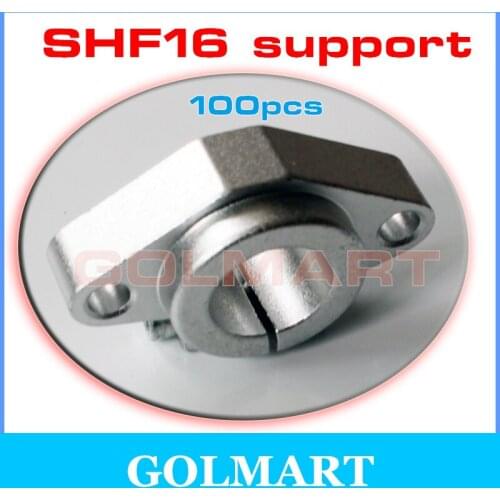 100pcs 16mm SHF16 Linear Rod Rail XYZ Table CNC Parts, Shaft End rod Supports Horizontal Wellenhalter