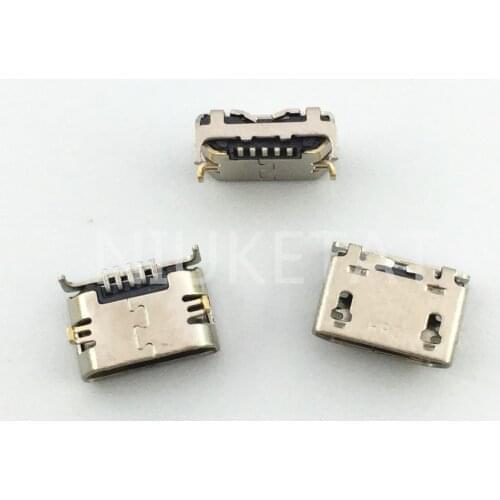 100pcs micro USB 5pin jack Big Ox horn Four legs plate Female socket Mini connector for Mobile phone charging tail plug