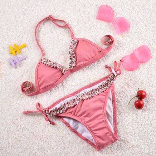 2~16Years Kids Beach Wear New 2021 Girls Swimwear Lovely Swimming Suits Bikini Children Swimwear Biquini Infantil-ST126MIX