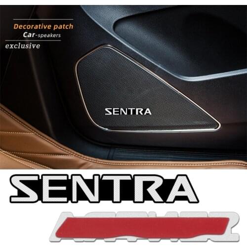 4pcs 3D aluminum speaker stereo speaker badge emblem Sticker for Nissan Sentra b16 b17 2008 2010 2017 2018 Car-Styling