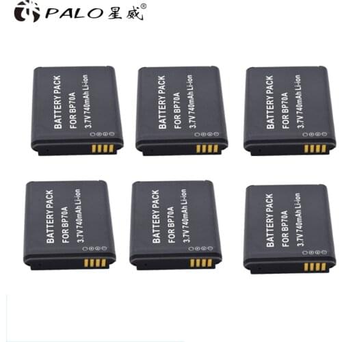 PALO 6X BP-70A BP 70A BP70A Rechargeable Li ion Battery For Samsung PL80 PL90 PL100 ES70 SL50 SL600 ST30 ST60 ST65 TL105 camera