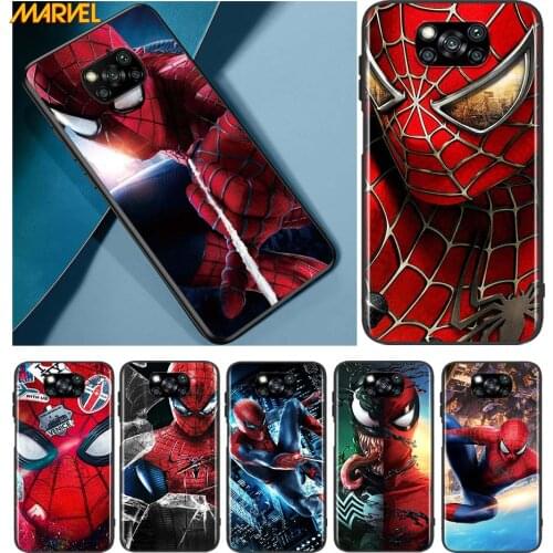 Spiderman Marvel for Xiaomi Poco X3 NFC X2 M3 M2 F2 F3 Pro C3 F1 A2 Lite Mix3 Play Silicone Soft Black Phone Case