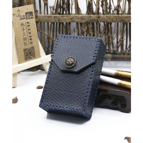 Cowhide Storage Container Cigarette Case 20 Sticks Hold Cigarette Pocket Box Portable Smoking Accessories Men Lady Gift