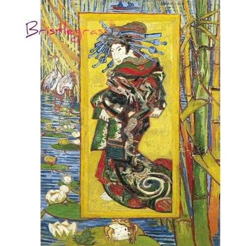 BRISTLEGRASS Wooden Jigsaw Puzzle 500 1000 Piece Japanese Painting Courtesan Vincent van Gogh Educational Toy Collectibles Decor