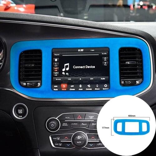 For Dodge Charger 2016-2021 Alcantara Suede Wrap Car Central Control Navigation Panel Strip Cover Trim Sticker Car-Styling