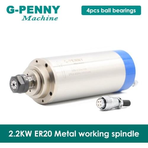 High Quality! 2.2kw ER20 Metal Spindle Water Cooled spindle Motor 800Hz Pole=4 Used for Metal,iron,stainless steel water cooling
