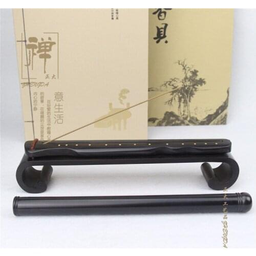 Ebony wood box line horizontal Guqin incense incense burners incense tube hollow censer creative gift set