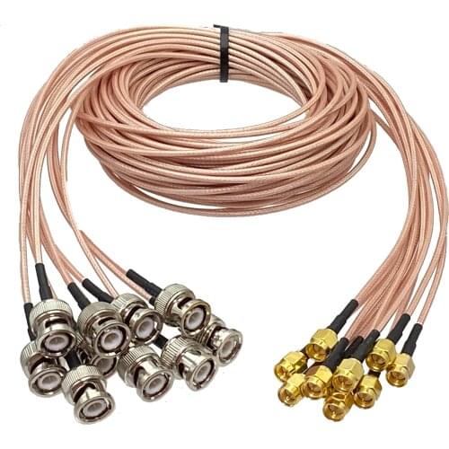 5-10Pcs RG316 BNC Male Plug to SMA Male Crimp Connector RF Pigtail Coax Jumper Cable Wire terminals 4inch~10FT