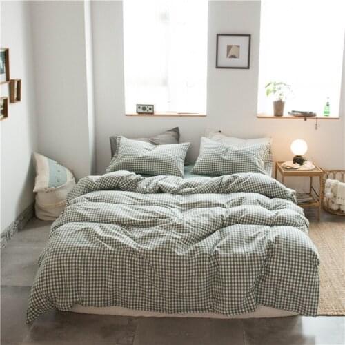 3/4 pcs duve SET Home bedding set soft yarn dyed duvet cover pillowcase sheet set queen king twin size comforter case set
