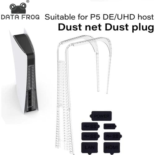 Data Frog PC Anti-dust Cover Kit Dustproof Plugs Set for PS5 Game Console USB HDM Interface Dust Plug for PS5 DE/UHD Accessories