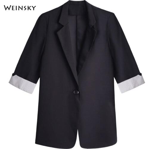 Summer Thin Suits New Fashion Business Suits Women Work Office Ladies Half Sleeve Casual Blazer