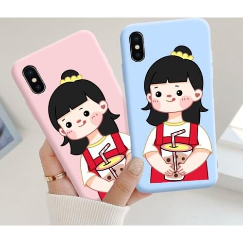 Cute Girl Art Line Silicone Phone Case For Huawei Y5 Y6 Y7 Y9 Prime Pro 2019 2018 Phone Coque Soft Back Cover