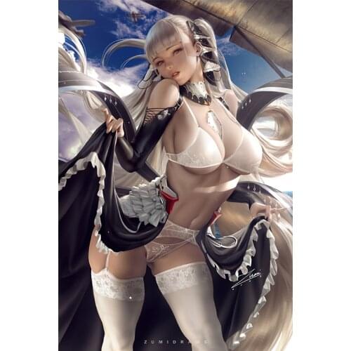 Custom Print Game Black Maid Sexy Anime Girl Art Posters HD Wall Art Canvas Painting for Living Room Home Decor Picture