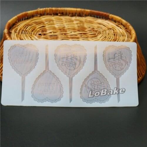 New 5 cavities heart shape silicone cake decorating molds popsicle style baking tools for cake design pastry tools