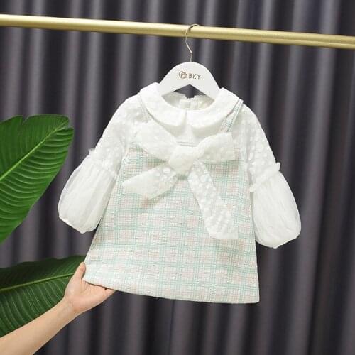 Girls Dress Princess Dress New Fashion Patchwork Kids Bowtie Costumes 1st birthday party dress Children Outfits Clothing