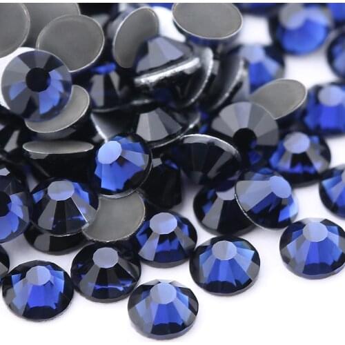 QIAO SS16-SS30 (3.8-6.5mm) Montana Iron On Flat Back Crystals Stone Hotfix Rhinestones