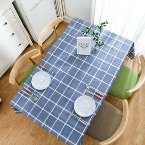 Nordic Style 100% Cotton Linen Tablecloth Rectangular Dining Table Cloth For Banquet Decoration