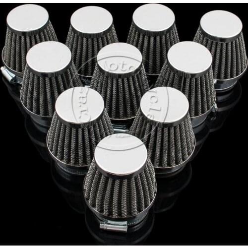 10 x Universal Motorcycle 50mm Air Filter For Honda Kawasaki Suzuki Yamaha Motorbike Motocross