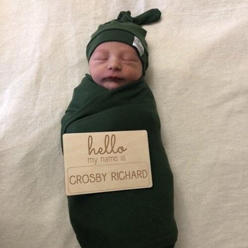 Hello My Name Is Tag , Newborn Announcement , Baby Shower Signature ,Name Announcement Plaque