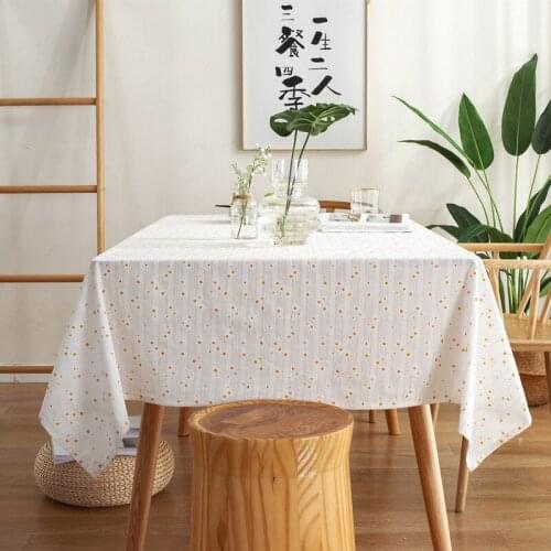 Small Daisy Flower Jacquard Tablecloth Cotton Table Cloth Lace Rectangular Wedding Banquet Outdoor Home Manteles Table Cover