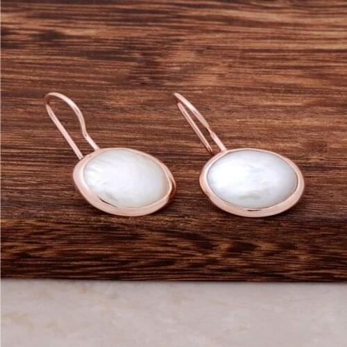 Handmade Trend Elegant 925 Sterling Silver Earrings With Rose Quartz Stone for Women Fashion Jewelry Lady Elegant Diamond серьги