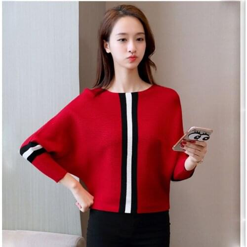 Sweater Women Pullover Knitted 2019 Fall Fashion Woman Pullovers Ladies New Arrival Loose Jumper Female Black Pullovers Tops