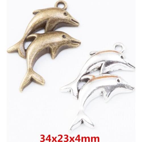15pcs Charms Pisces Pendant Gold color Zinc Alloy Fit Bracelet Necklace DIY Metal Jewelry Findings 7745