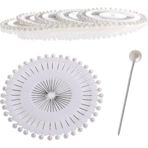 200Pcs Corsage Fixation Pins Faux Pearl Sewing Wedding Dress Craft Accessories White