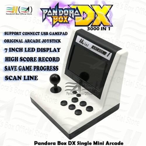 2021 Pandora Box DX 3000 in 1 single mini arcade can Save game progress High score record can add FBA MAME PS1 SFC/SNES MD game