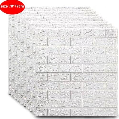 3D Brick Wall Sticker DIY Luxury Style Decor Foam Waterproof Covering Wallpaper for Kids Room Kitchen PE Stickers 70*77cm