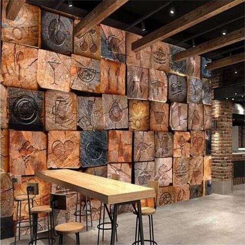 Beibehang Customize any size Mural Retro Nostalgic 3D Wooden Wooden Wallpaper Wall papel de parede para quarto