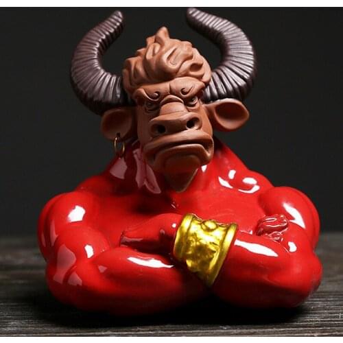 Home Decoration Accessories Ceramic Animal Cow Decoration Exquisite Craftsmanship Statue Living Room Decoration/mascot Gift