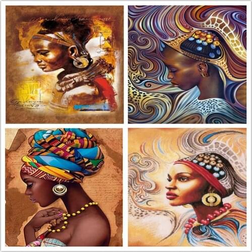 LUOVIZEM 5D Diamond Painting Full Square/Round Drill Indian Fashion Women Portrait Embroidery New Hot Home Decor Painting