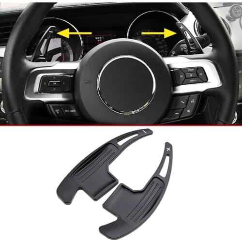 For Ford Mustang 2015-2019 Aluminium Steering Wheel Gear Shift Paddle Extension Accessories Black 2016 2017 2018