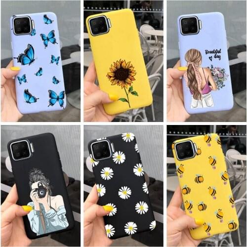 Cute Butterfly Bee Case For Oppo F17 Pro Case OppoF17 Soft Silicone TPU Back Cover For Oppo F17 Phone Case F17Pro CPH2119 Fundas