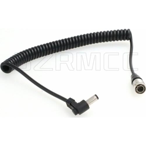 DC 5.5X 2.1mm to Hirose 4 pin Male Coiled Power Cable for Sound Devices 688 644 633 or Recorder Zoom F4 F8