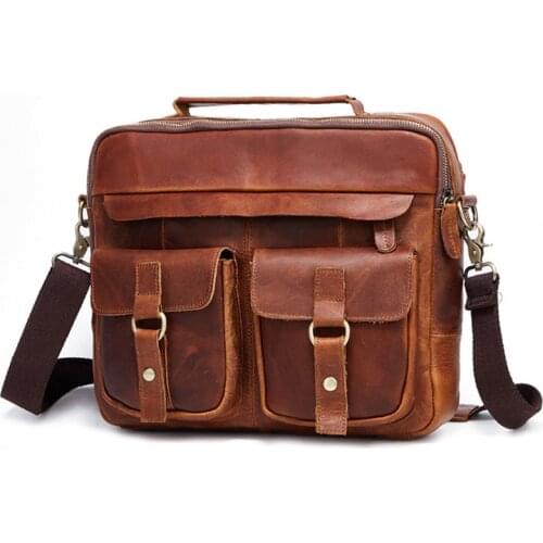 JOYIR Business Laptop Bag Handbags for Men High Quality Leather Messenger Shoulder Bags Male Work Travel Briefcase A4 Document