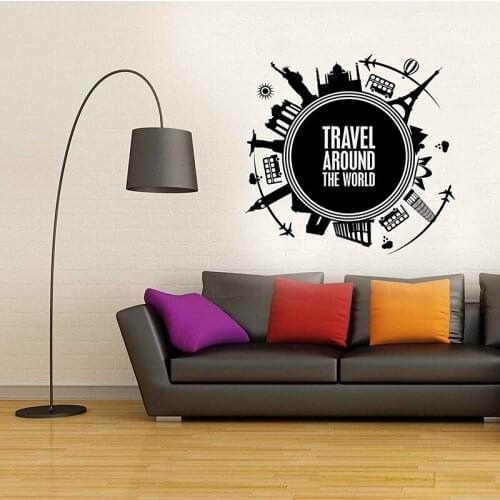 Home Decor for Kids Room Large World Map Wall Stickers Cartoon Map Vinyl DIY Wall Decals Travel Round The World Sticker B2-006