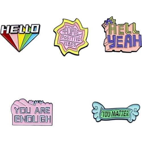 Mini Letter Lapel Pins Fashion Enamel Badges Jewelry Cute Cartoons Anime Womens Brooches Hijab Pins Accessories On Backpack