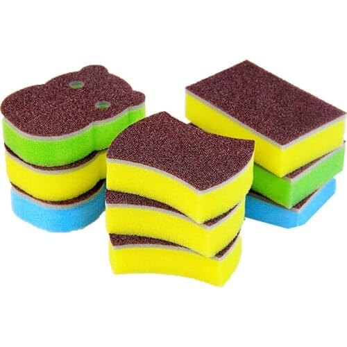 5/10Pcs Hippo Shape Silicon Carbide Sponge Brush Kitchen Washing Cleaning Tool
