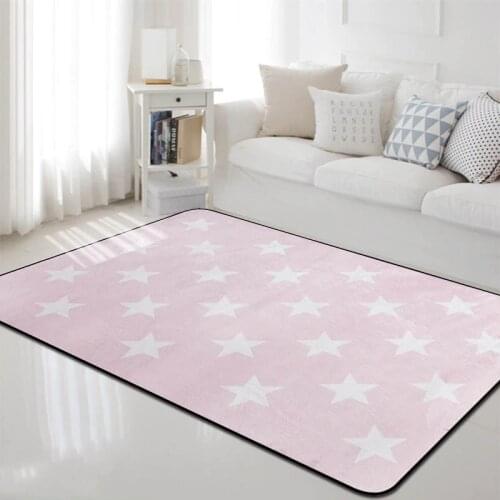 Star pattern carpet, suitable for living room, bedroom, home decoration carpet, childrens room, soft plush crawling table area