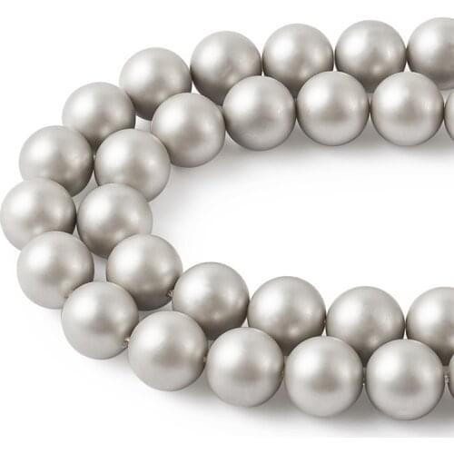 1 Strand Round Frosted Shell Pearl Beads Strands Loose Spacer Beads for Jewelry Making DIY Accessories Findings 4 6 8 10 12mm