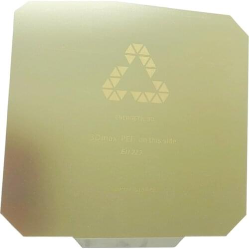 ENERGETIC 220x220mm Spring Steel Sheet Applied Smooth PEI +Base With 3M Adhesive Tape For Wanhao i3 3D Printer 4 Corners Cutted