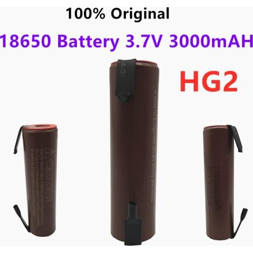 3.7V 3000mAh Lithium Battery HG2 18650 3.6V 20A High Power Discharge Li-ion Large Current Battery for Screwdriver + DIY Nickel