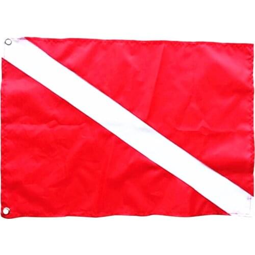 MagiDeal Heavy Duty Performance Red & White Polyester Diver Down Flag Scuba Diving Flag Kayak Boat Flag Safety Signal 50x35 cm