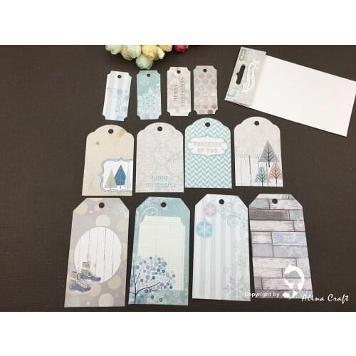 AlinaCraft 12pc 3size fancy tag set Scrapbooking handmade card filofax little memo making patterned tag