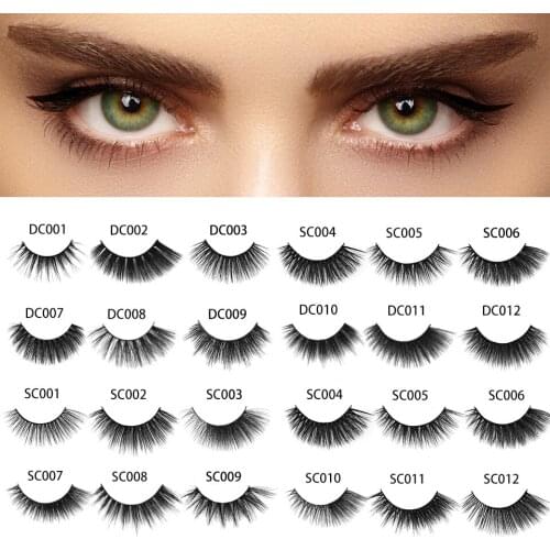 NEWCOME 24 Styles 3D 6D False Mink Eyelash Full Strip Eye Lashes Handmade Soft Eyelashes Think Cross Eyelash Extension Makeup