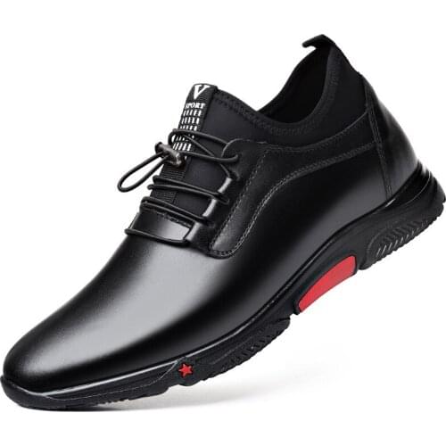 New Fashion And Warm Inner Increase Leather Mens Sports Shoes Mens Casual Shoes Thick-soled Youth Mens Daily Shoes