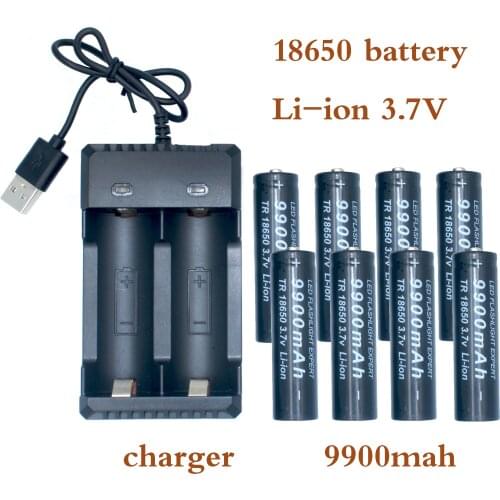 New style Li-ion 18650 baterias litio linterna recargable 3.7v 18650 bateria 9900mah para lalinterna charger USB