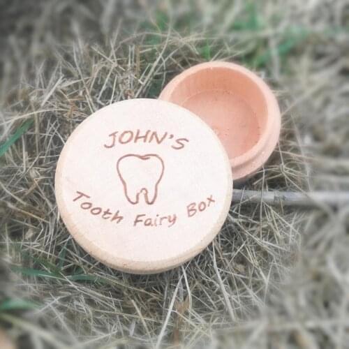 Personalized Childs tiny baby tooth box engraved baby name adorable keepsake box to hold tiny baby tooth under their pillow